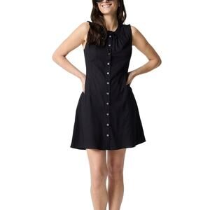 J.Crew Black Ruffle Tie-Neck Mini Dress Womens Size 8 Preppy Button Down NWT